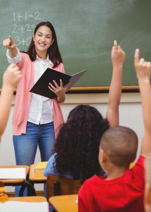 Teacher asking her students a question Teacher asking her students a question